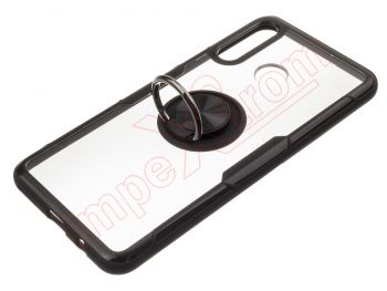 Funda RING transparente y negra con anillo anticaída negro para Huawei Nova 4e / P30 Lite